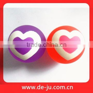 Heart Printed Toys Souvenir High Bouncing Rubber Balls