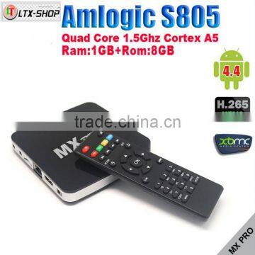 Factory Price Amlogic S805 MX Pro Android 4.4.2 Smart TV Box with BT 4.0
