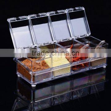 New Arrival Crystal Seal Waterproof With Spoon Condiment Seasoning Box Cruet photo-2