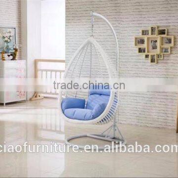 Cheap price white rattan swing chair in bedroom