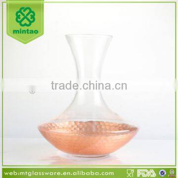 hot selling copper foil cut wine decanter glass