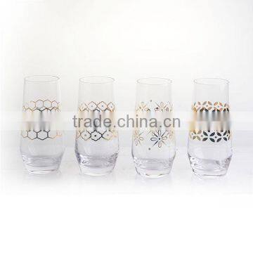 19oz Gold Crystal Fancy Highball Industries Glassware photo-2