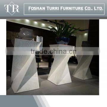 Modern White Travertine Marble Flower Stand for Sale