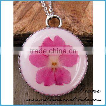 Handmade Clear Resin 30mm 20mm Dried Pressed Real Flower Pendant photo-6