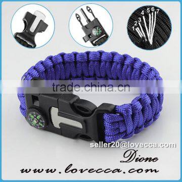 Paracord Bracelet Survival Gear Kit With Embedded Compass, Fire Starter, Emergency Knife & Whistle Survival Bracelet photo-5