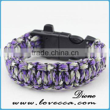 2016 Best Sell Firestarter Plastic Whistle Survival Paracord Bracelet photo-3
