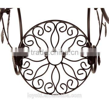 Handicraft Garden Decor Plant Pot Display Retro 3-tier Classic Flower Stand With Modern "S" Design Iron Plant Pot Trays photo-6