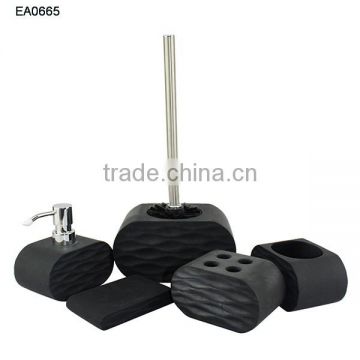 Novel and eco-friendly nature stone black bathroom accessories set toothbrush holder