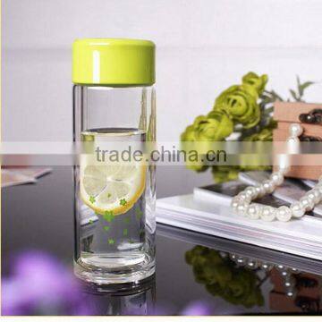 High quality 300ml 10oz double wall glass thermos cup