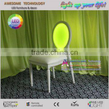 Color Changing Glow Aluminum Restaurant Chair photo-3