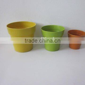 Family beautiful plastic flower pot/ garden pot bamboo fiber flowerpot