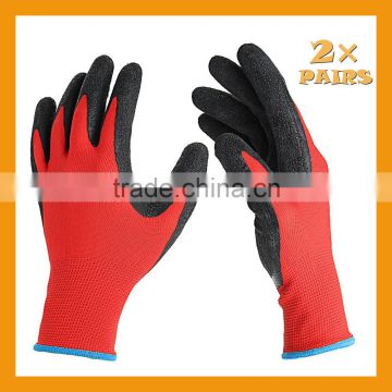 13Gauge Knitted Liner Palm Latex Coated Glove Black Latex Rubber Glove Daily Working Glove