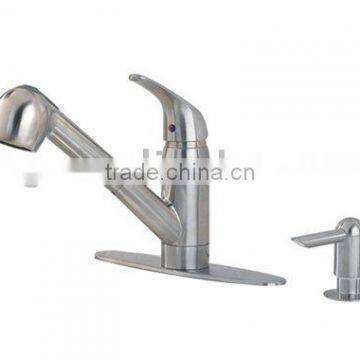 Single Handle with Single Hole Lead Free Kitchen Faucet with Sidespray, Polished Chrome