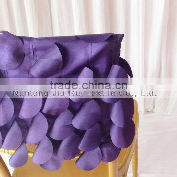 Fancy Chiavari 3D Taffeta Chair Cap/Chair Hood Purple Wafer & Cream Leaf 2 Color For Customs Choice photo-4