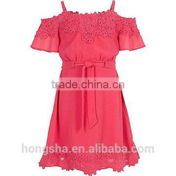 Children Girls Lace Bardot Dress HSD8068 photo-2