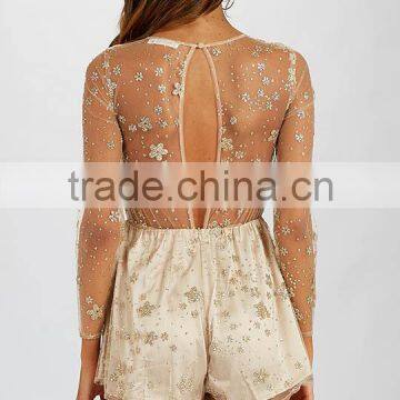 Shiny Glitter Party Playsuits Women Fashion Design Sexy Playsuit photo-5