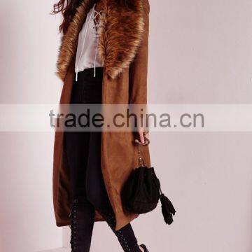 Best Selling High Quality Lady Faux Suede Oversized Winter Coat 2016 photo-3