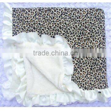 China Low Price High Quality Wholesale Cotton Soft Blanket With Satin Ruffle for Baby Warmer Cover photo-3