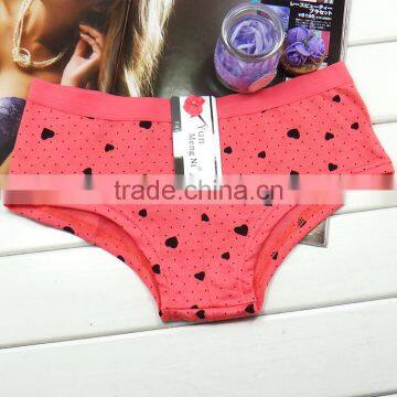 Fancy Heart Printing Sexy Lingerie Soft Cotton Ladies Brief Mature Women Panty photo-4