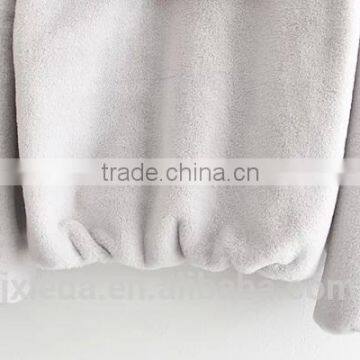 100%cotton Thick Warm Pullover Hoodie With Scarf photo-4