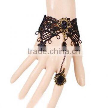 Lace jewelry black supperstar style bracelet wholesale girls jewelry set with diamonds