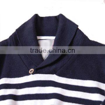 Turn Down Collar Children Stripe Knitting Patterns Sweater photo-3