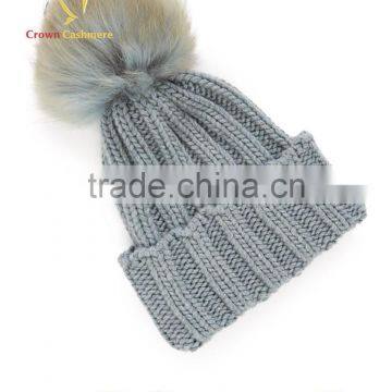 Winter Women Knit Hat,Women Cable Pom Pom Hat photo-3