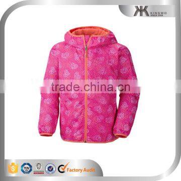 Wholesale printed children poly kids lining fleece waterproof jacket