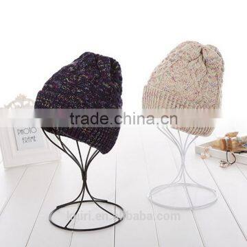 TOP Selling Solid Color Wool Gorro Fashion Winter Warm Women Knitted Beanie Female Thicken Casual Knitted Hat photo-3