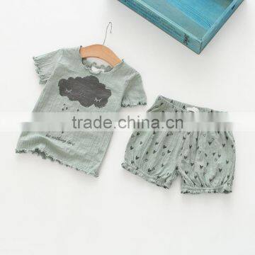 Summer Printing T-shrits and Shorts Girls Casual Kids Clothing Sets photo-5