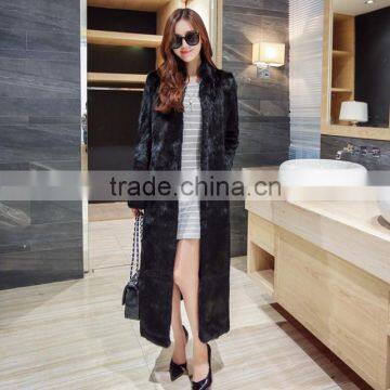 Top Quality Geunine Rabbit Hand knit long Fur Coat Cropped Long Sleeve Bolero Fur Jacket