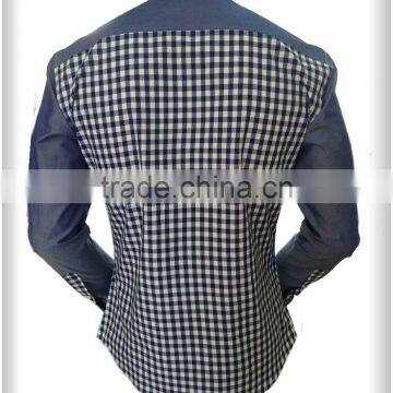 2017 Latest Design Men' Plaid Cotton Shirt With Contrast Color on Placket photo-5