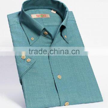 latest fashion design solid color button down collar linen shirt