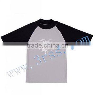 2014 grey UPF50+ rash t shirt for boy