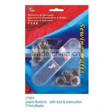 D&D promotion item zhejiang factory product Jeans Buttons with tool & instruction(17201)