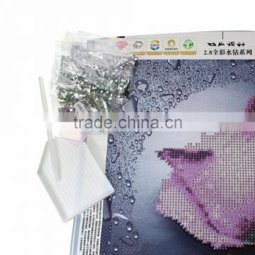 Handmade Purple Flower Pattern Embroidery Diamond &Rhinestone Painting DIY Kit Cross Stitch For Living Room photo-3