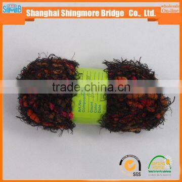 China Textile Yarn Factory Direct Wholesale Oeko Tex Certified Polyester Spun Dyed Yarn Feather Pompom Yarn for Knitting Scarf photo-4