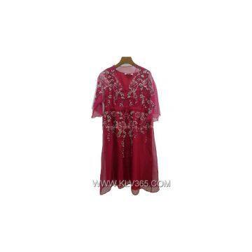 High Quality Designer Clothes Women Lady Embroidered Party Dress photo-2