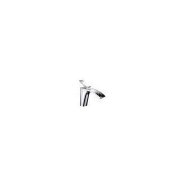 Single Hole Chromed Basin Mixer Taps Deck Mounted and Gravity Brass Body for Wash Basin