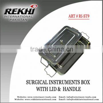 holloware,surgical instruments box with hooks,Surgical box,instruments box with hooks stainless steel,medical box