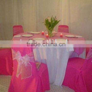 polyester wedding chair cover and banquet table cloth fushia