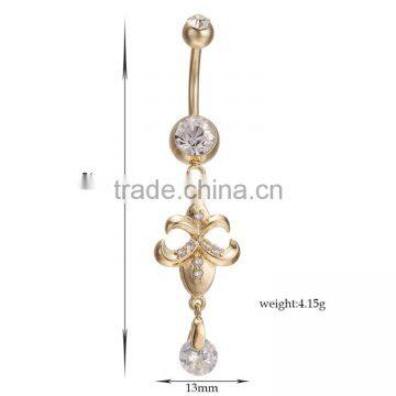Dangle Body Jewelry Eagle Tassel Gold Belly Button Ring photo-5