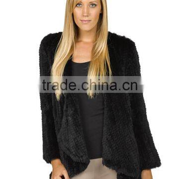 SJ460-03 Best Selling Australia Country Rabbit Knitted Fur Coat