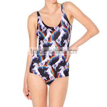 2013 Cover-ups Tankinis Set ATTACK OF THE UNICORN SWIMSUIT- LIMITED Digital Print Bathing Suit Backless Swimwear Women S125-39