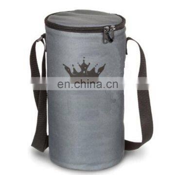 Grey Color Round Custom Polyester Whisky Cooler Bag