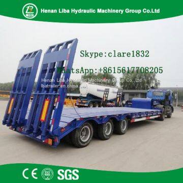 High Performance Heavy Excavator Transport  3 Axle Low Bed Semi Trailer