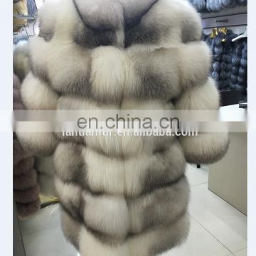 2016 winter popular luxury ladies natural cross fox fur coat