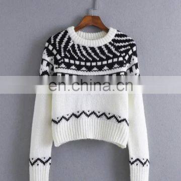 Custom Latest Fashion Design Sweaters Stock Computer Knitted Cashmere Women Loose Sweater photo-4