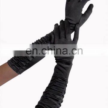 Beauty's Love sexy satin gloves ruched opera length fashion costume accesssory ladies elegant satin gloves