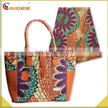 African Wax and Leather Handbag for Women one set HW503004